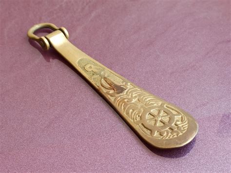 1960 Vintage Bronze Shoehorn Antique Shoehorn Solid Gem