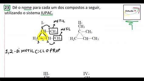 De A Nomenclatura Dos Compostos A Seguir REVOEDUCA