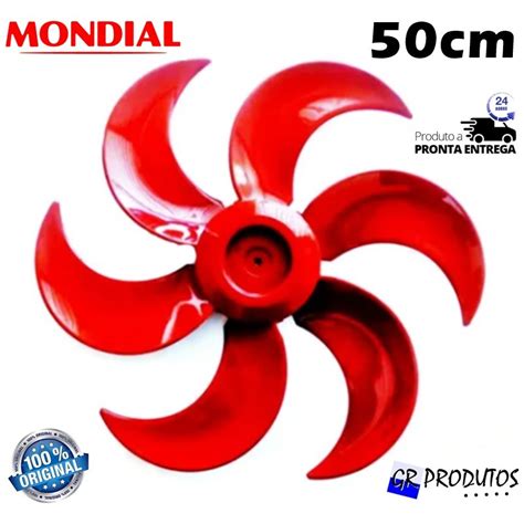 Hélice Ventilador Mondial Polishop Bravio 50cm 50 VT51 6 Pás Red Line