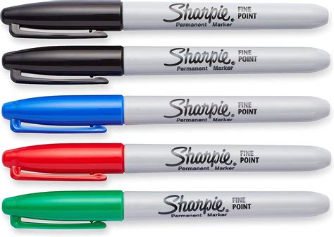 Sharpie Permanent Markers Fine Point Assorted Colors 5 Count Buy