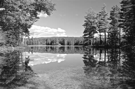 Photograph Lowell Lake In Vermont Londonderry Park Black And White