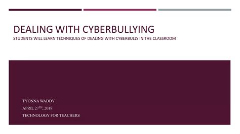 Dealing With Cyberbullying Ppt