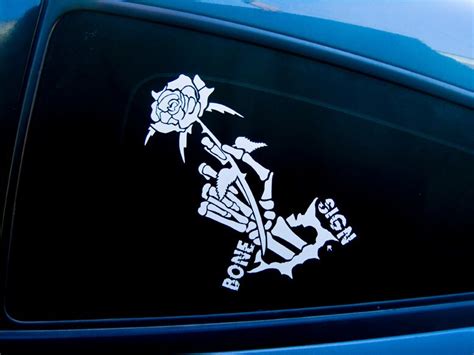 Rose Vinyl Decal Bone Sign Series Etsy