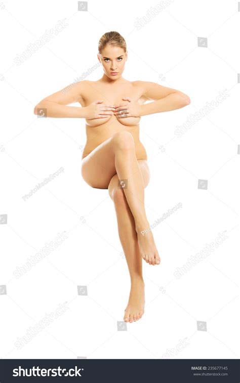 Front View Nude Woman Sitting On Stock Photo Shutterstock