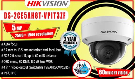 Ds Ce Ah T Vpit Zf Hikvision Mp Dome Camera In Sri Lanka