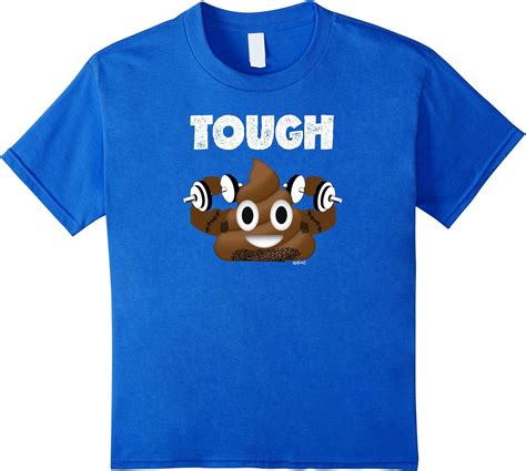 Poop Emoji T Shirt Tough Poop Gym Dumbbells Workout Manly