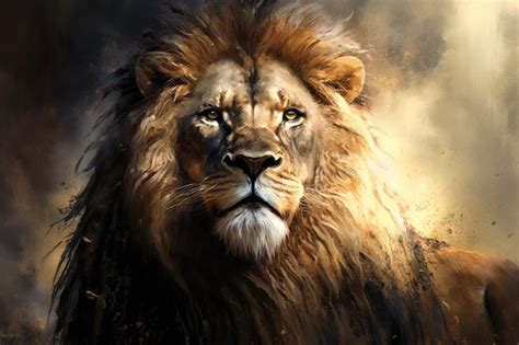 Premium AI Image | Lion Aslan digital painting lion Aslan