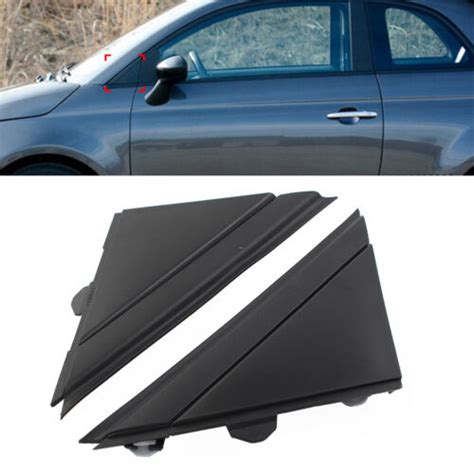 1 Pair Matte Black Door Mirror Flag Cover Molding For Fiat 500 12 19 1sj85kx7aa Ebay