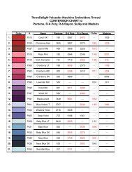 Brother Machine Embroidery Thread Conversion Chart