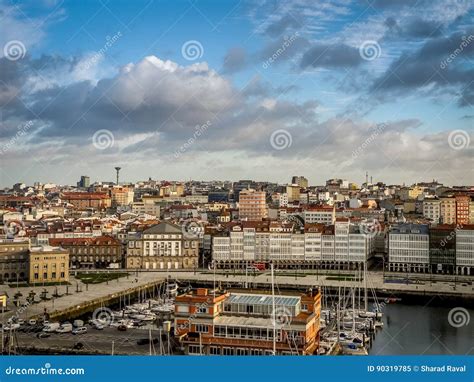 Harbor Of La Coruna Spain Editorial Image Image Of March 90319785