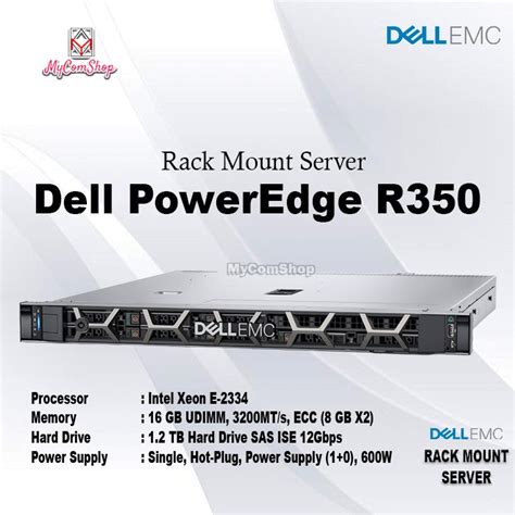 Jual Dell Poweredge R Rack Mount Server Xeon E Gb Tb Sas