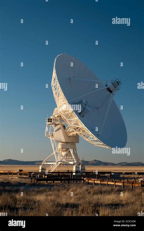 View Of A Single Radio Astronomy Dish On Tracks At The Very Large Array