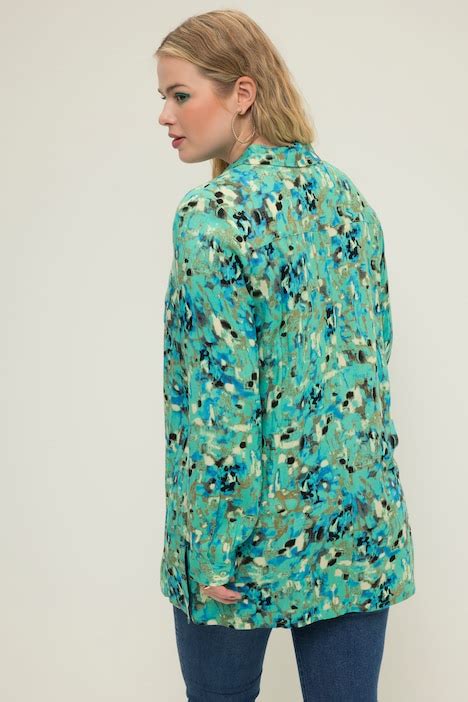 Overhemdblouse All Over Print Lang Model Overhemdkraag Lange Mouwen