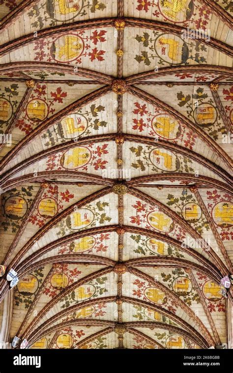 Low Angle View Of St Albans Cathedral Chancel With Its Restored