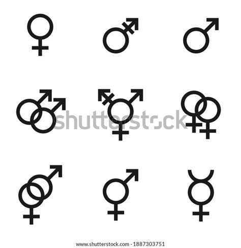 Gender Identities Icons Set Sex Relationship Stock Vector Royalty Free