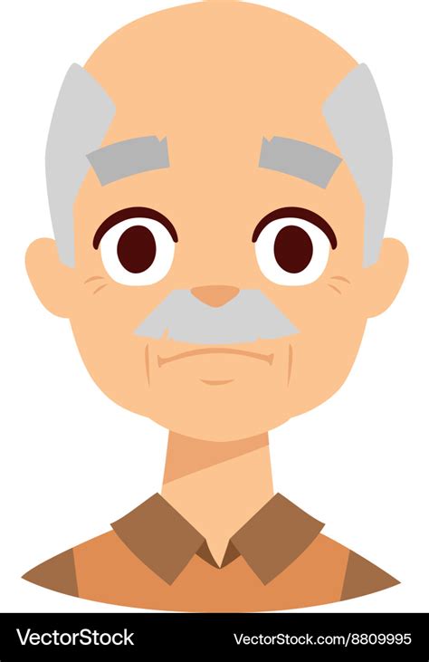 Sadness Grandpa Face Royalty Free Vector Image