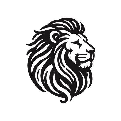 Minimalist Lion Head Svg Black And White Svg Vector File For Laser