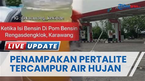 Penampakan Pertalite Warna Kuning Keemasan Di Spbu Karawang Buat