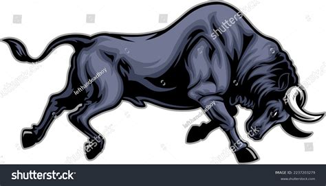 Bull Side Views Full Body Stock Vector Royalty Free 2237203279