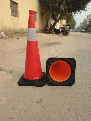 Orange Plastic Reflective Traffic Cone For Parking Lots 6 Inch At Rs