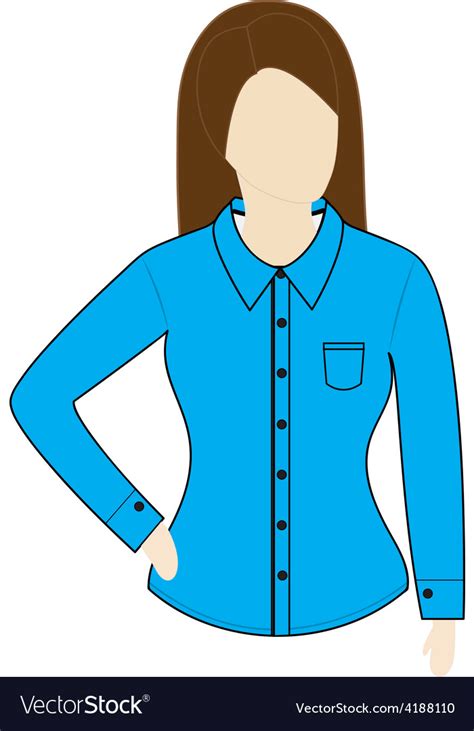 Female Shirt Template With Long Sleeves Royalty Free Vector