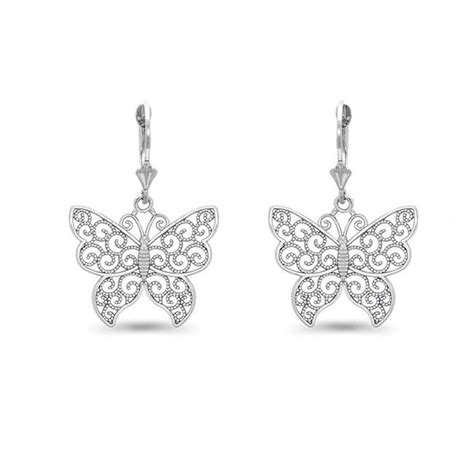 Sterling Silver Butterfly Earrings Etsy