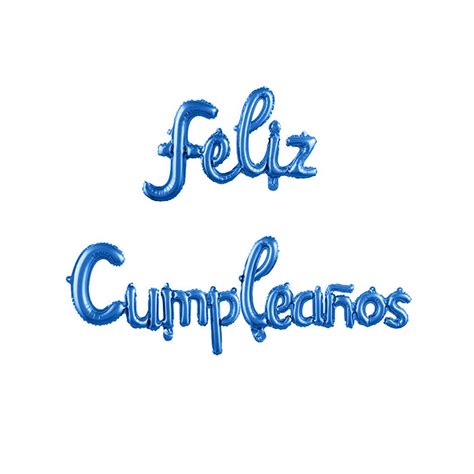 Cartel De Globos Letras Feliz Cumpleaños Azul Globos Yuli