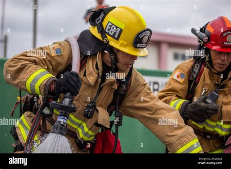 Firefighters With Marine Corps Installations Pacific Fire And Emergency