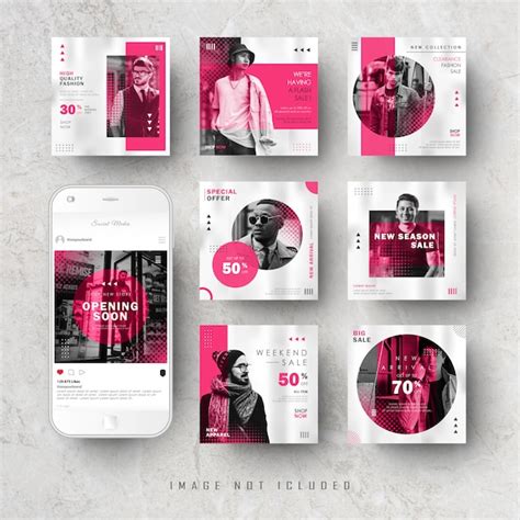 Premium Vector Minimalist Red White Social Media Instagram Feed Post