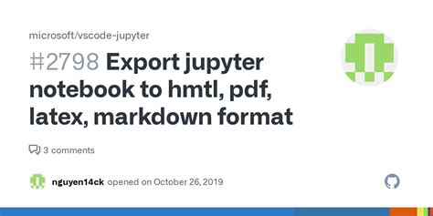 Export Jupyter Notebook To Hmtl Pdf Latex Markdown Format Issue