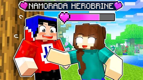 Estou NAMORANDO A GAROTA HEROBRINE No Minecraft YouTube