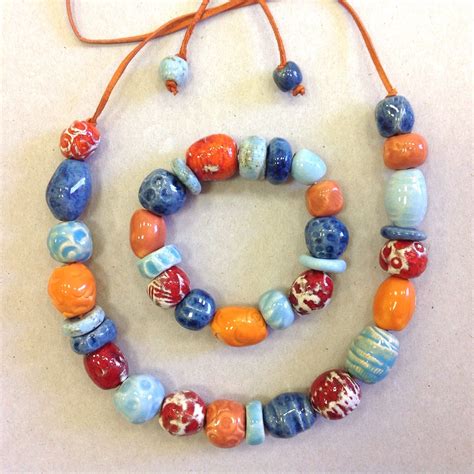 Handmade Ceramic Beads Necklace By Natalia Dobr Ceramic Beads