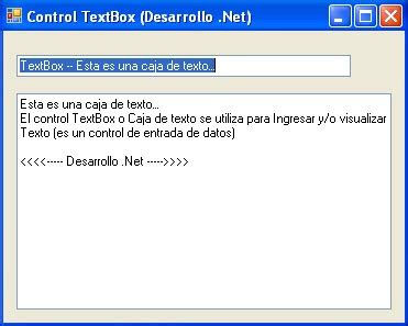 TextBox O Caja De Texto Desarrollo Net