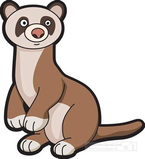 Mammal Clipart-cute curious playful ferret clip art