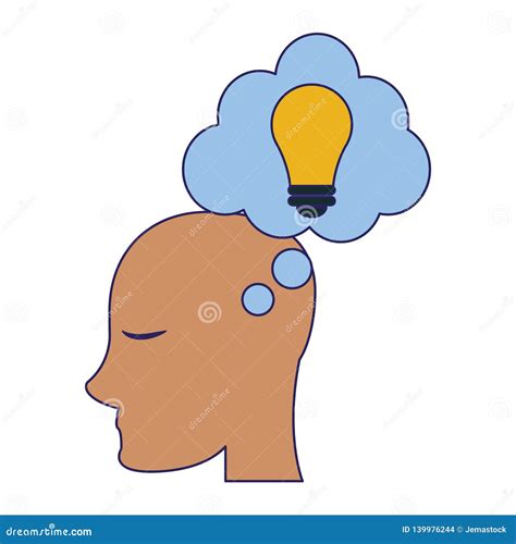 Human Head Thinking In Big Idea Stock Vector Illustration Of