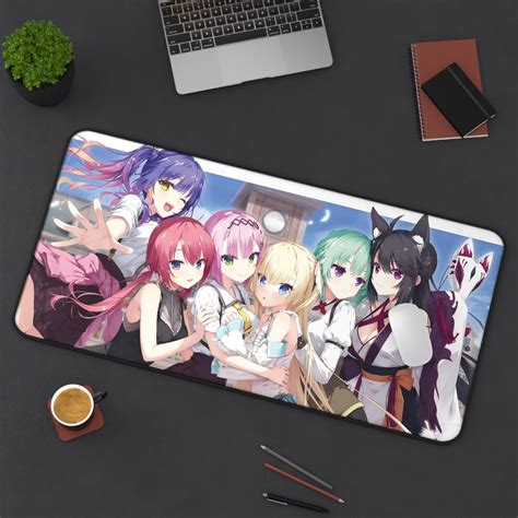 Kawaii Girl Harem Desk Mat Anime Deskmat Waifu Mausepad Etsy