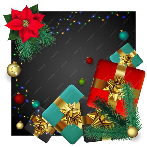 Premium Vector | Happy merry christmas cover decoration background vector