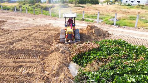 Incredible Mini Bulldozer Komatsu Pushing Soil Into Slop Water Build