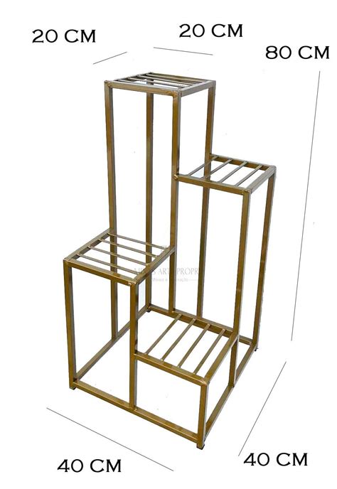 Suporte Plantas DOURADO Chão 4 Andares ferro Super Do Dia jardineira