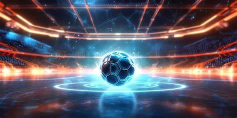 Premium AI Image Futsal Ball Poster Concept In The Center Of A