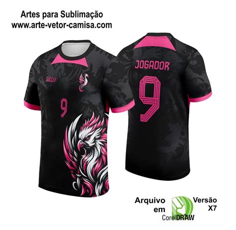 Arte Vetor Camisa Interclasse Fenix Rosa Arte Vetor Camisa