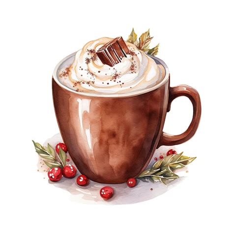 Premium Psd Cup Of Hot Chocolate With Whipped Cream Ai Generated Image