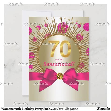 70th Birthday Card With Pink Ribbon And Gold Bow