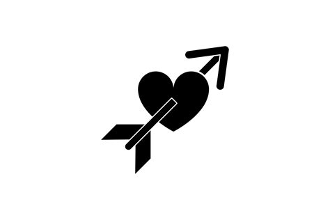 Love Arrow Black White Valentine Icon Graphic By Smss · Creative Fabrica