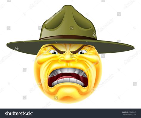 Cartoon Angry Emoji Emoticon Army Boot Stock Illustration 430438147