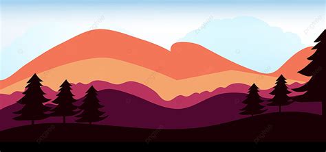 Amazing Colorful Mountain Scenery Hills Mountains Illustration