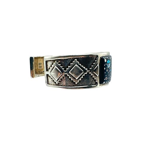 Fred Begay Sterling Silver Multi-Stone Inlay Cuff Bracelet - Sunrise Jewelry