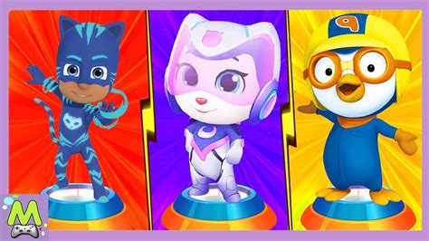 Talking Tom Hero Dash Vs Pj Masks Catboy Run Vs Pororo Penguin Run