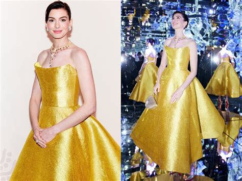 Anne Hathaway in Oscar de la Renta Turns Heads at Bvlgari Serpenti