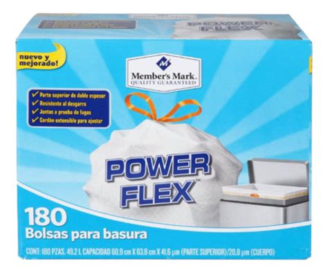 Bolsas P basura Power Flex 180 Piezas Member s Mark Blanco Envío gratis